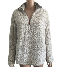 Load image into Gallery viewer, Thread &amp; Supply Jacket Womens Small Fleece Pullover White Gray Oversized