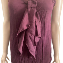 Load image into Gallery viewer, Ann Taylor Loft Tank Top Ruffled Womens Medium Purple Stretch