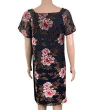 Load image into Gallery viewer, Mystree Dress Womens Small Multicolored Floral Velour Accents