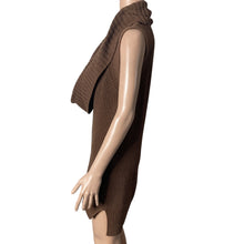 Load image into Gallery viewer, Ann Taylor Sweater Womens M Brown Hand Knit Sleeveless Tunic Plunging Cowl Neck