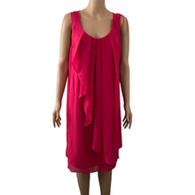 Load image into Gallery viewer, SLNY Dress Womens 18 Pink Chiffon Overlay Sleeveless Shift Cocktail Party Plus