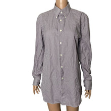 Load image into Gallery viewer, Canali Shirt Mens Size 41/16 Purple White Houndstooth Button Front