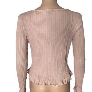 Topshop Tie Front Top Womens Size 10 Pale Pink