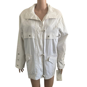 Vintage Mulberry Street Coat Womens Medium White Button Front