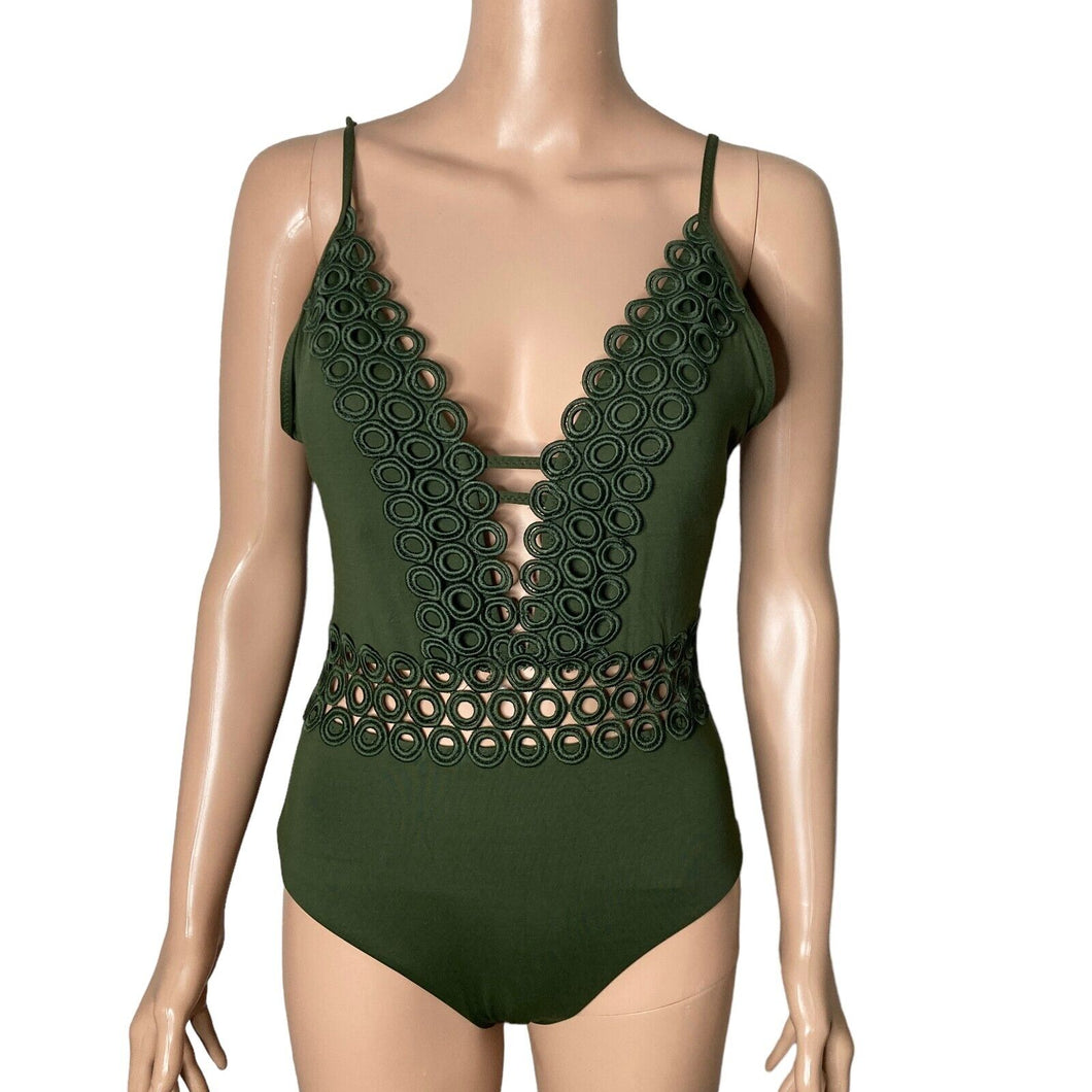 Anthropologie Becca Siren One Piece Swimsuit Womens Size Medium Green