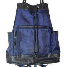 Load image into Gallery viewer, Versace Parfums Mens back Pack Blue Nylon Leather New COA