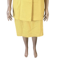 Load image into Gallery viewer, Le Suit Collections Yellow 2pc Skirt Suit Womens 12 Short Sleeve Jacket Church