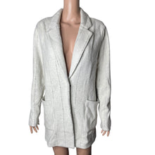 Load image into Gallery viewer, Rachel Zoe Coat Womens Medium Wool Blend White thin Black Striped