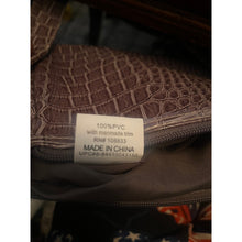 Load image into Gallery viewer, Rosetti Faux Croc Embossed PVC Shoulder Bag Taupe Patent Zip Top Baguette Purse
