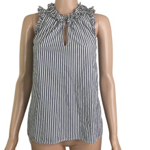 Load image into Gallery viewer, J Crew Shirt Womens 00 Striped Gray White Sleeveless