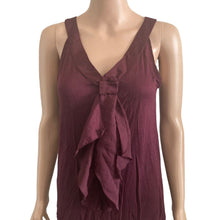 Load image into Gallery viewer, Ann Taylor Loft Tank Top Ruffled Womens Medium Purple Stretch