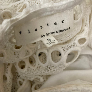 Flutter By Dance & Marvel Skirt Set Womens Small Eyelet White