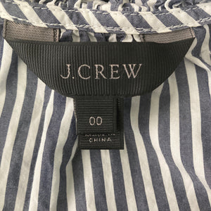 J Crew Shirt Womens 00 Striped Gray White Sleeveless