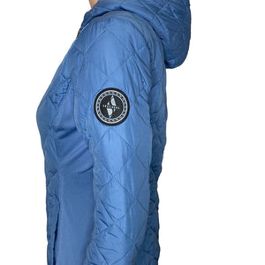 Skechers Puffer Jacket Womens Small Go Walk Light Blue Full Zip