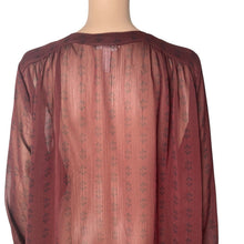 Load image into Gallery viewer, Knox Rose Blouse Womens XL Semi Sheer Burgundy Pullover Lightweight