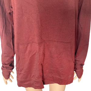 Public Opinion Sweatshirt Hooded Mens Large Burgundy Lightweight Pullover New