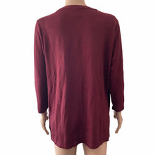 Load image into Gallery viewer, Bobeau Shirt Womens Size L Burgundy Red Button Accent Lightweight Knit