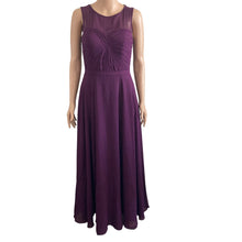 Load image into Gallery viewer, Azazie Halter Dress 4 Purple Nina Grape Gown Formal Aline Pleated Chiffon