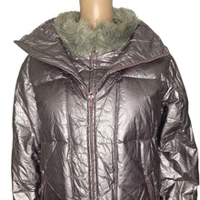 Load image into Gallery viewer, VTG The Limited Jacket Womens Small Polyurethane Down Puffer Purple Metallic