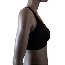 Load image into Gallery viewer, XOXO Sport Bra Womens Large Black Stretch Pullover Mesh Back Round Neck Active