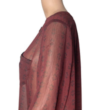 Load image into Gallery viewer, Knox Rose Blouse Womens XL Semi Sheer Burgundy Pullover Lightweight