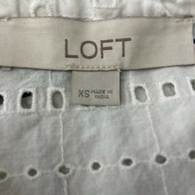 Load image into Gallery viewer, Loft Blouse Womens XS White Eyelet Bell Sleeve Lightweight Pullover