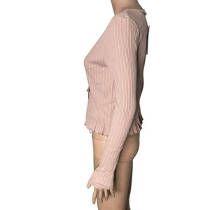 Topshop Tie Front Top Womens Size 10 Pale Pink