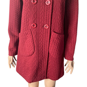 Jon & Anna Sweater Coat Womens Medium Maroon Red Long Cardigan Jacket