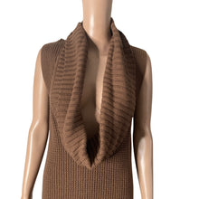 Load image into Gallery viewer, Ann Taylor Sweater Womens M Brown Hand Knit Sleeveless Tunic Plunging Cowl Neck