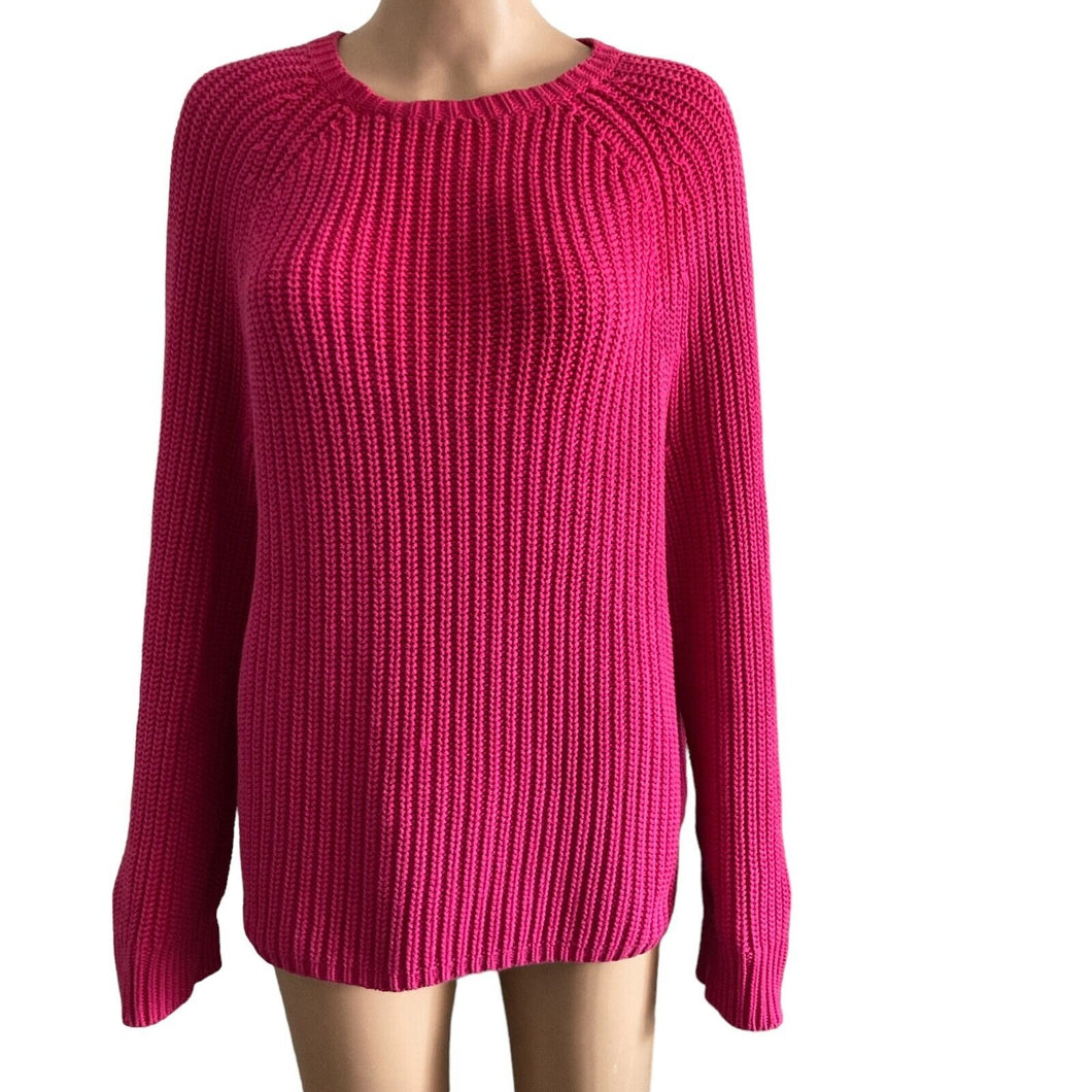 Lauren Ralph Lauren Sweater Womens Size XL Hot Pink Pullover Cable Knit