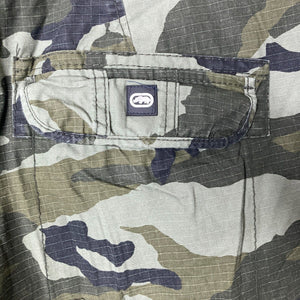 Ecko Unlimited Cargo Shorts Mens 44 Green Camo Y2K Vintage 90s