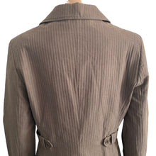 Load image into Gallery viewer, Ted Baker London Size 3 US 8 Brown Pinstripe Double Breasted Cotton Blazer Jacket