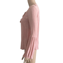 Load image into Gallery viewer, Knox Rose Tunic Top Womens XS Pink Embroidered Tassel Tie V-Neck Bell Sleeve