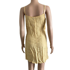 Revolve Faithfull The Brand Mini Wrap Dress Size 4 Yellow Kara