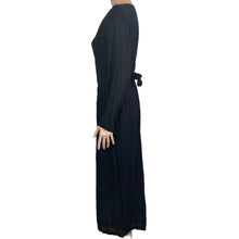 Load image into Gallery viewer, SHE Dress Maxi Womens Small Black Button Front Long Sleeves Pockets