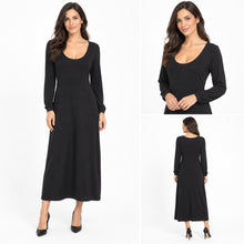 Load image into Gallery viewer, Leith Nordstrom Maxi Dress Womens XL Black Long Sleeve Scoop Neck New
