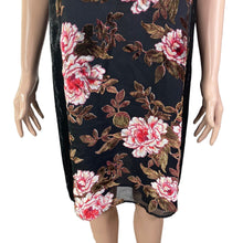 Load image into Gallery viewer, Mystree Dress Womens Small Multicolored Floral Velour Accents