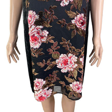 Load image into Gallery viewer, Mystree Dress Womens Small Multicolored Floral Velour Accents
