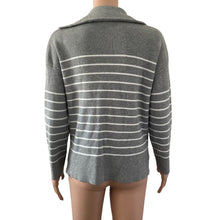 Load image into Gallery viewer, Philosophy Sweater Womens Medium Pullover Gray White Horizontal Striped