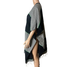 Load image into Gallery viewer, Seattle Seahawks Poncho Caftan Dress Fringe NFL Team Logo Black Gray Womens