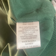 Load image into Gallery viewer, Love Tree Varsity Jacket Womens Small Green Cropped Faux Leather Sleeve Snap