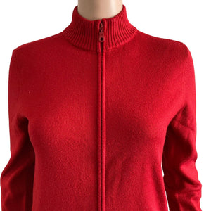 New York & Company Sweater Womens XS Red Full Zip
