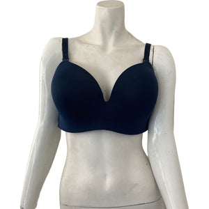 Auden Bra Womens 42D Navy Blue Wire Free Padded New Plus Size