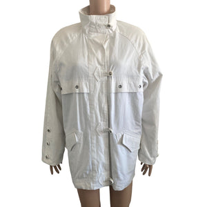 Vintage Mulberry Street Coat Womens Medium White Button Front