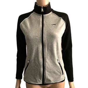Lauren Ralph Lauren Sweat Jacket Womens Size Small Gray Black Full Zip