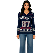 Load image into Gallery viewer, New England Patriots Christmas Sweater Womens Small Gronkowski #87 Bling New