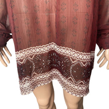 Load image into Gallery viewer, Knox Rose Blouse Womens XL Semi Sheer Burgundy Pullover Lightweight