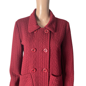 Jon & Anna Sweater Coat Womens Medium Maroon Red Long Cardigan Jacket