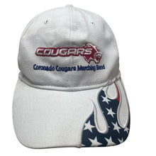 Load image into Gallery viewer, Coronado Cougars Marching Band Hat Mens One White USA Flag Flames Embroidered