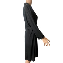 Load image into Gallery viewer, Evan Picone Dress Womens Large Black Collared Wrap Tie Waist Long Sleeve